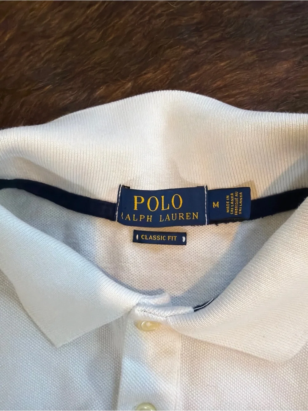 Polo Ralph Lauren Mens M Classic Fit Patchwork Stripe Polo Shirt Blue White Pony
